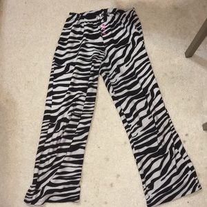 Zebra print pajama pants